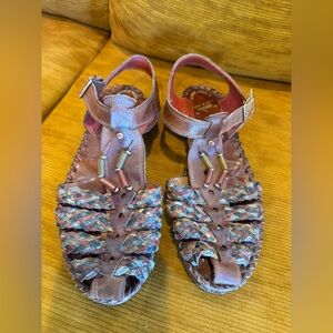 Pikolinos Red and Brown Leather Shoes/Sandals